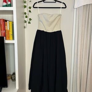 J. Crew Strapless Dress in Black and Cream